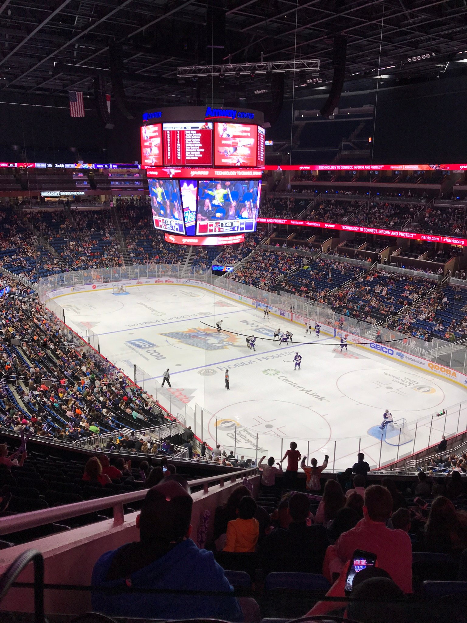 Full arena bowl at Amway Center during a Solar Bears game