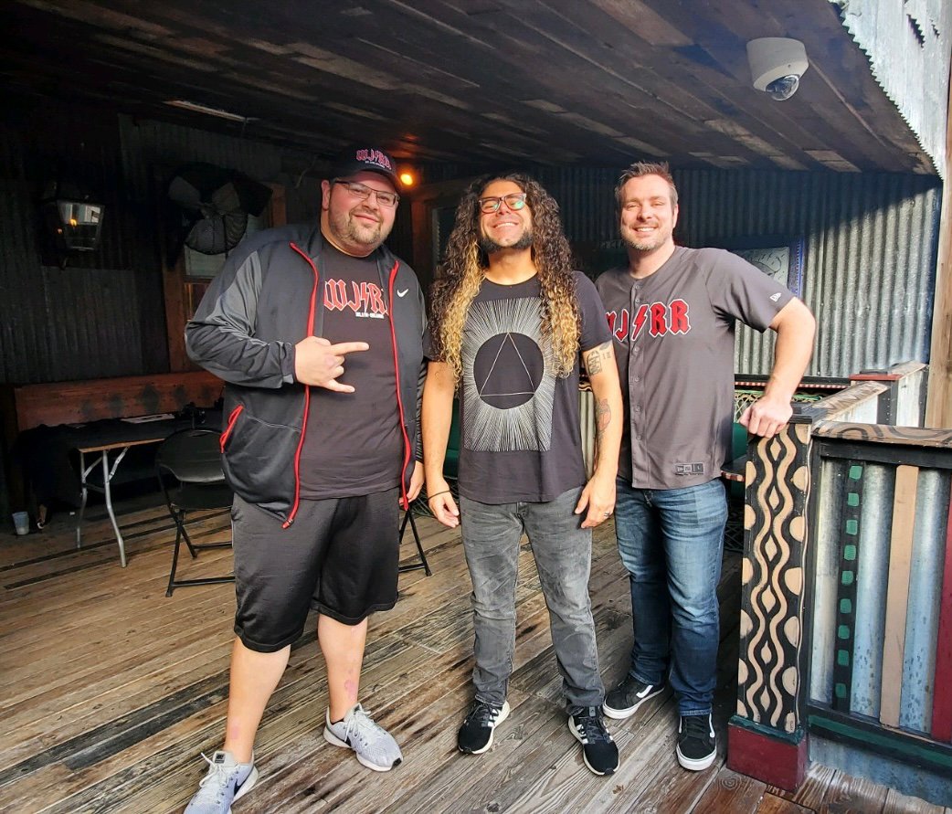 Bryan backstage with a member of Coheed and Cambria