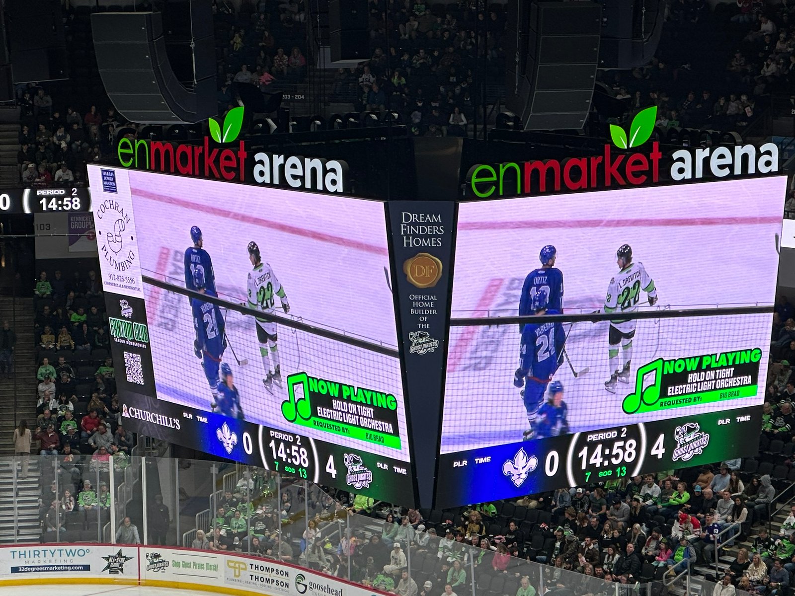 Fan song request board at a Ghost Pirates game
