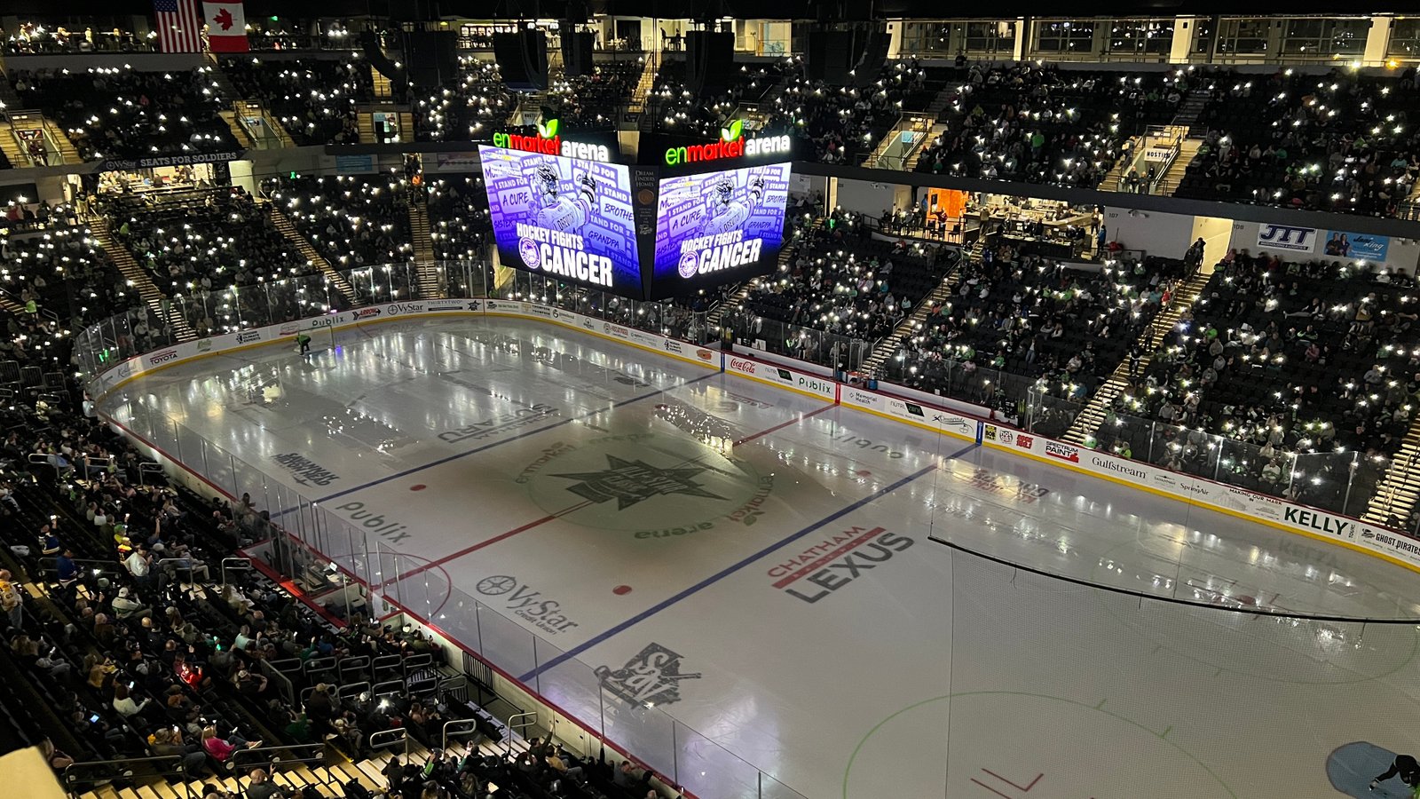 Shine the Light of Love theme night at a Ghost Pirates game
