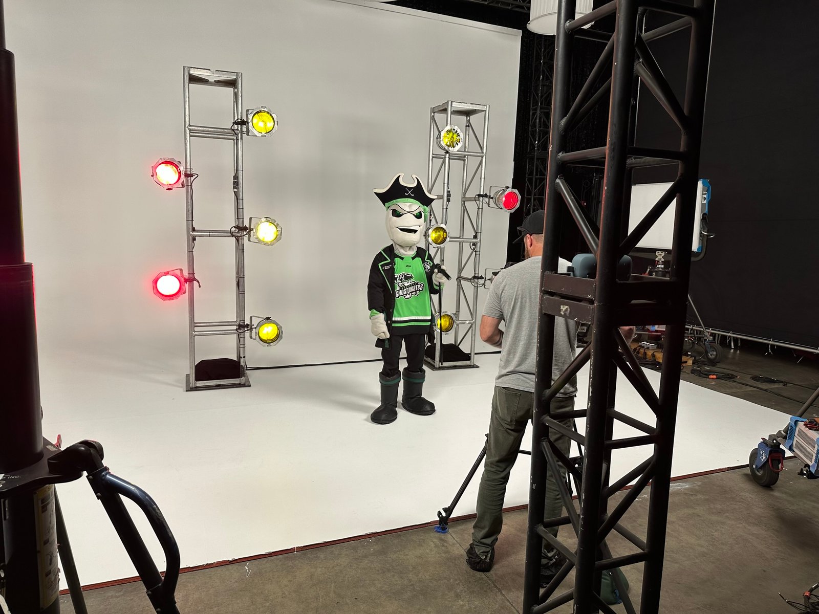 GPTV crew behind the scenes with Davy the mascot
