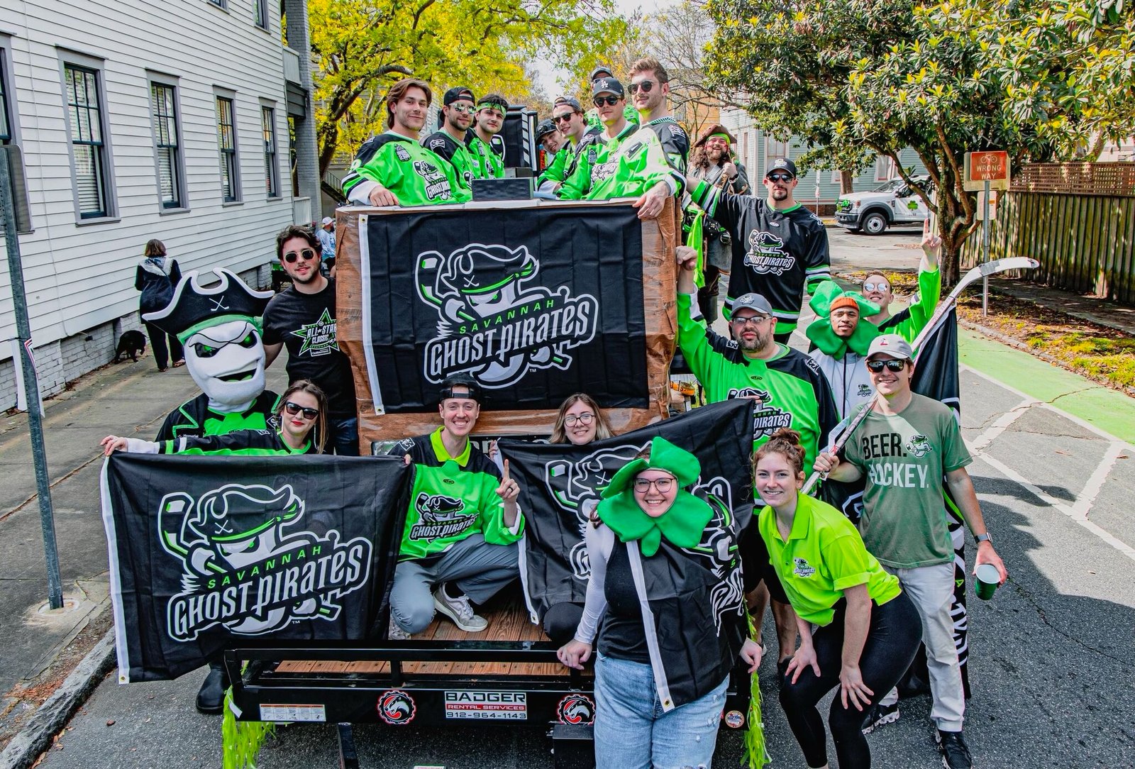 Ghost Pirates at the Savannah St. Patrick's Day Parade, 2023
