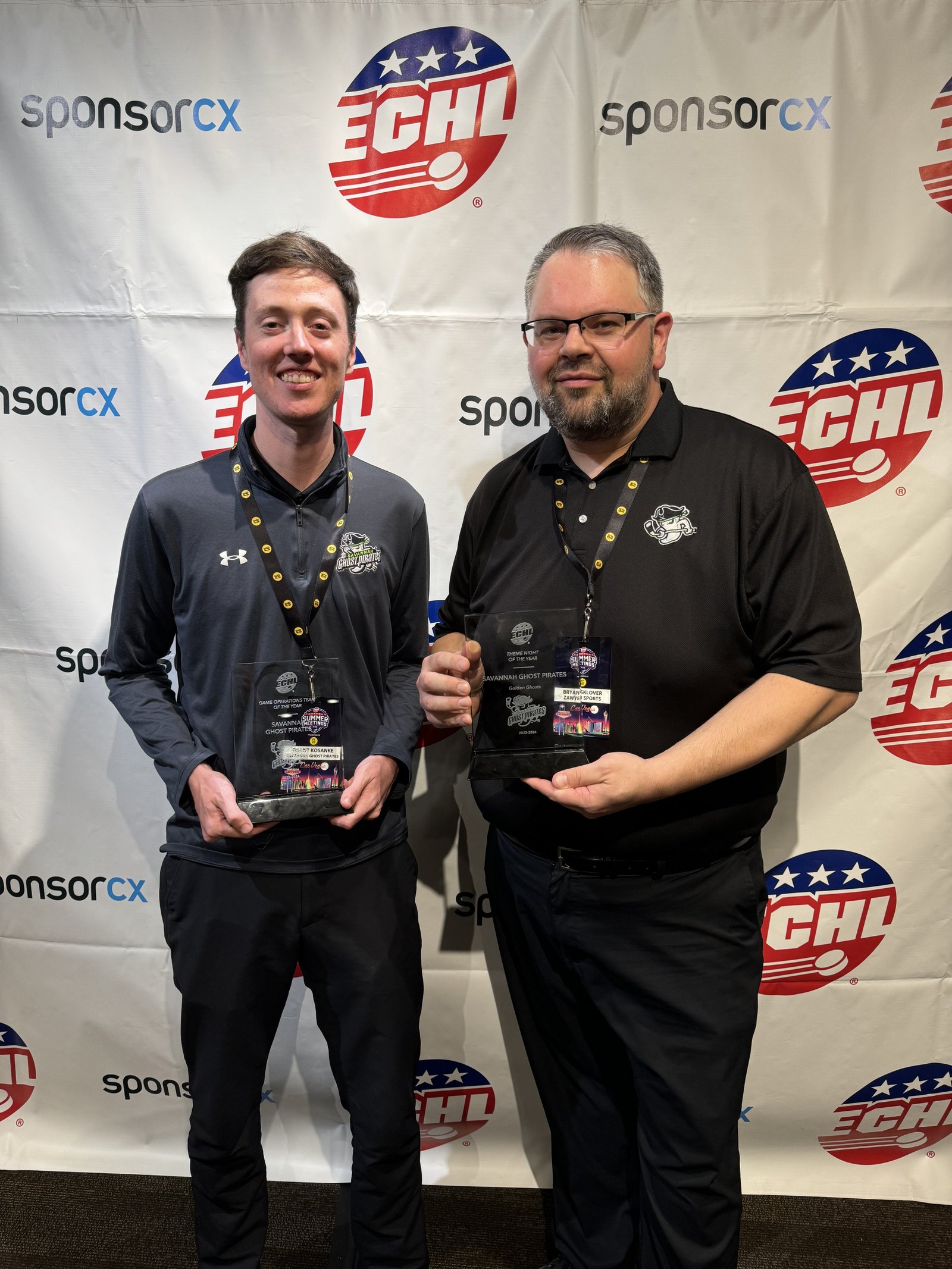 Bryan and Grant with their ECHL awards