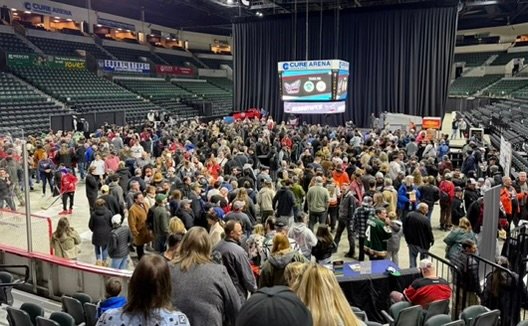 Packed arena floor at Trenton Ironhawks Fan Fest