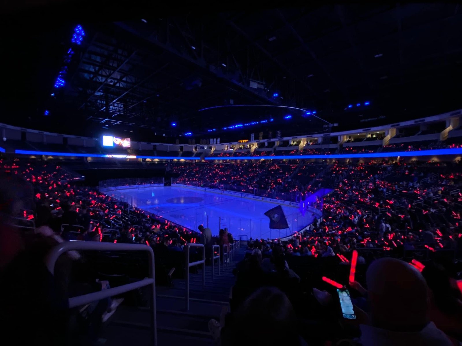 Full arena bowl lit up for Thrashers Night