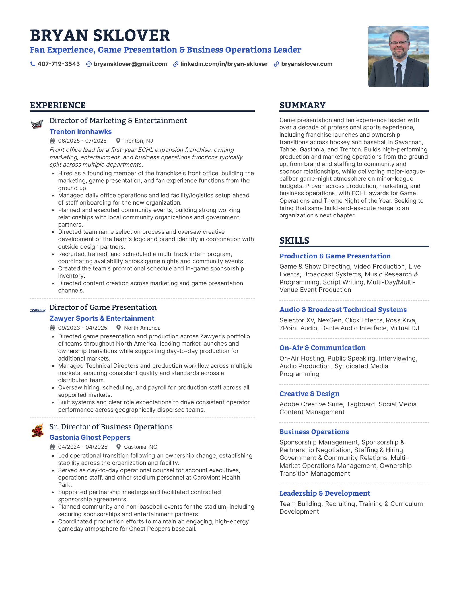 Resume page 1